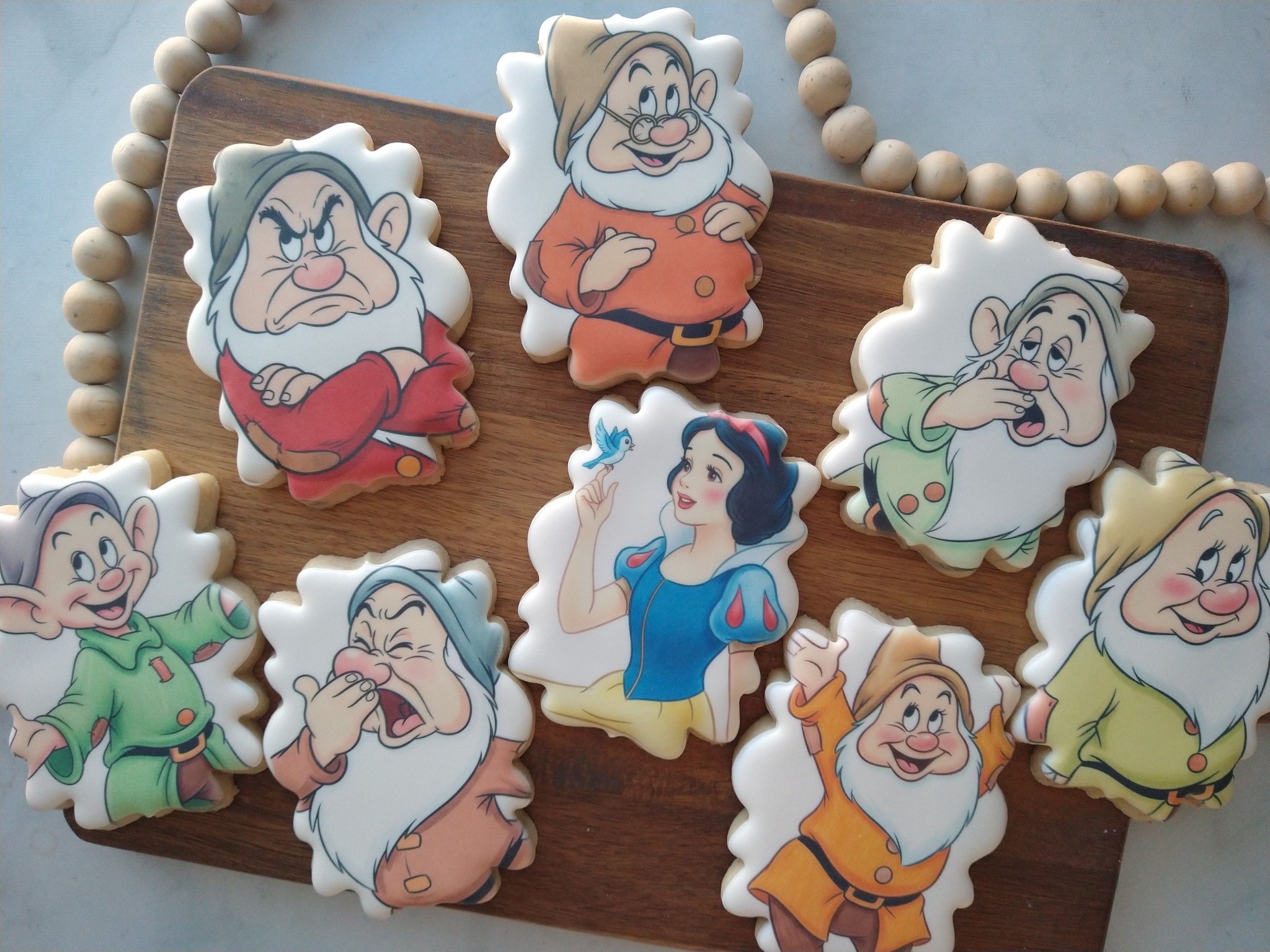 Storybook princess and character cookies with colorful printed icing designs